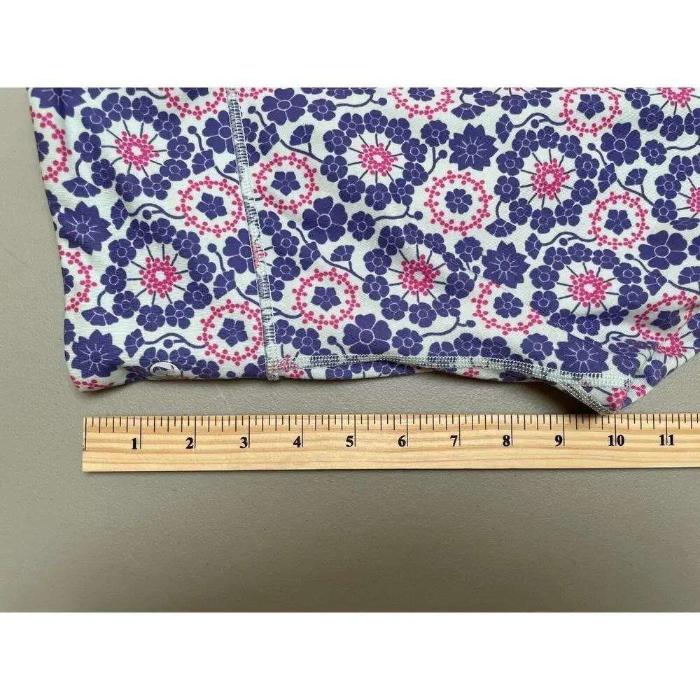Lululemon Wunder Under Twiggy Crop 6 Pants Purple Pink Aquamarine Floral‎